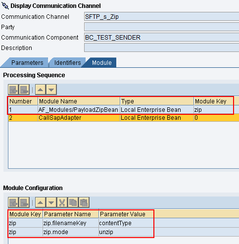 Payloadzipbean configured in sender adapter. parameter, mode set as unzip