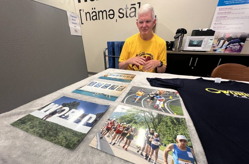 Brett Hestdalen, 63, talks about his journey in senior games competitions Thursday, July 10, 2025, at the Sanford Wellness Center on Oxbow in Sioux Falls. Brett Hestdalen, 63, talks about his journey in senior games competitions Thursday, July 10, 2025, at the Sanford Wellness Center on Oxbow in Sioux Falls.