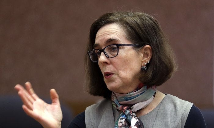 Oregon Gov. Kate Brown speaks to reporters in Salem, Ore., on Jan. 26, 2017. (Don Ryan/AP Photo)