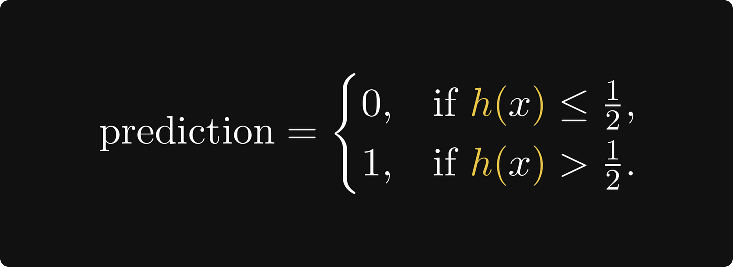 Prediction of a logistic regression model