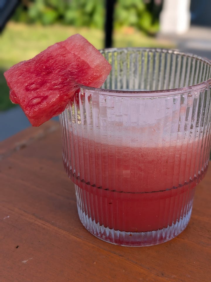 Watermelon lemonade I made blended with ice. Watermelons sliced, photo by Cody Chan via Unsplash