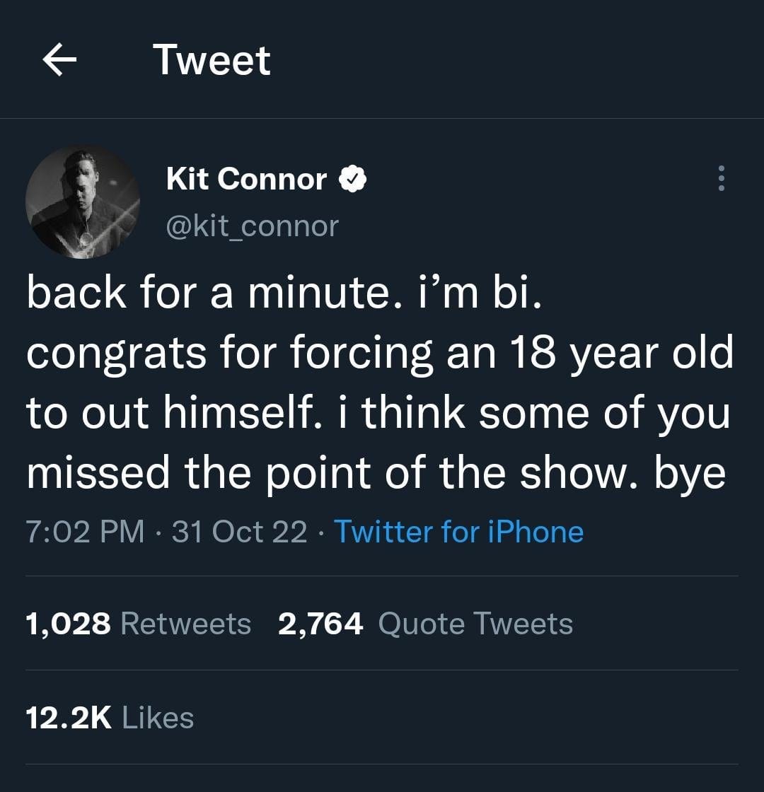 kit connor's new tweet.. this is why accusing real people of ...