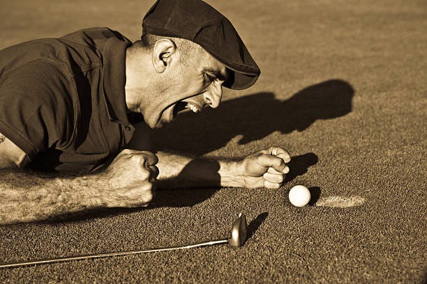 Golf club - disappointment Golf club - disappointment missed putt stock pictures, royalty-free photos & images