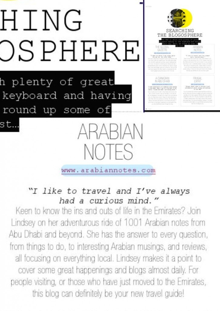 Arabian Notes in Fact Abu Dhabi magazine