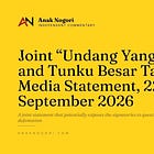 Joint “Undang Yang Empat” and Tunku Besar Tampin Media Statement, 22 September 2026