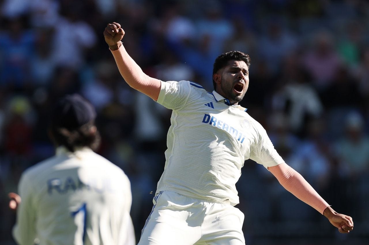 Harshit Rana dismissed Travis Head for his maiden Test wicket, Australia vs India, 1st Test, Perth, 1st day, November 22, 2024