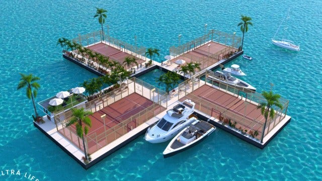 "Ultra on the Water" floating padel club