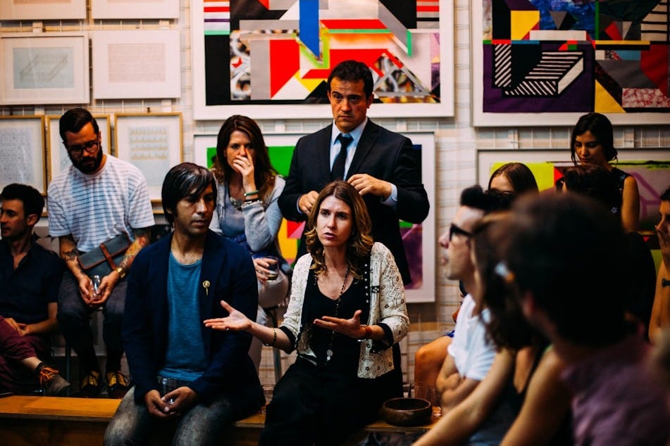 people meeting in room