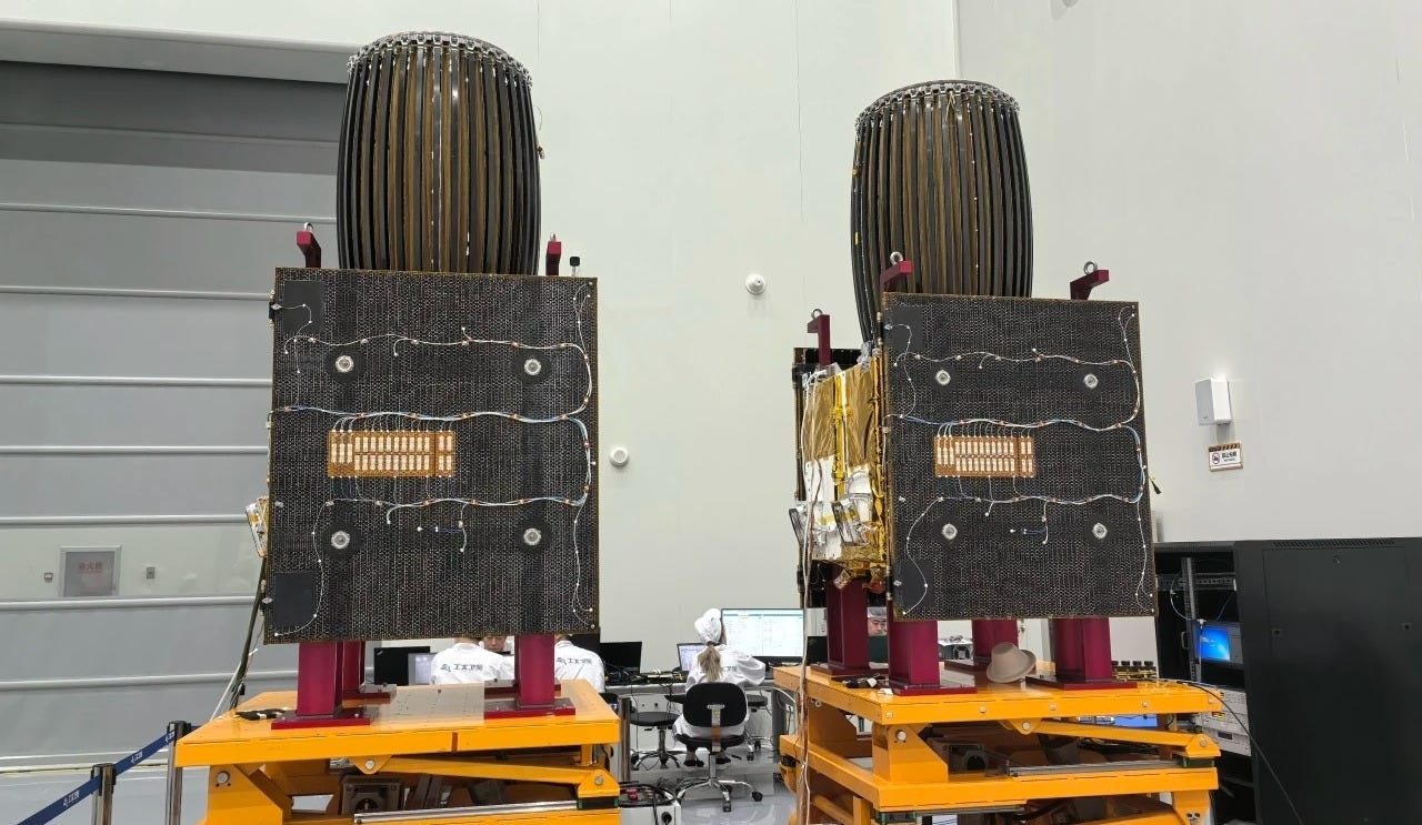 AIRSAT-03 and AIRSAT-04 in a cleanroom ahead of launch.