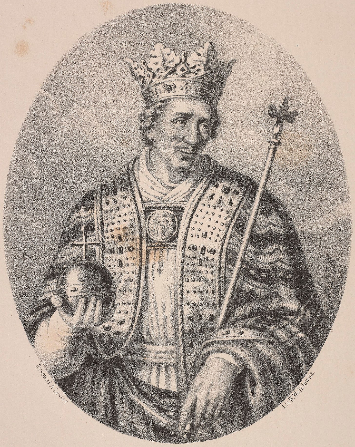 Portrait of King Casimir, by Aleksander Lesser, 1860