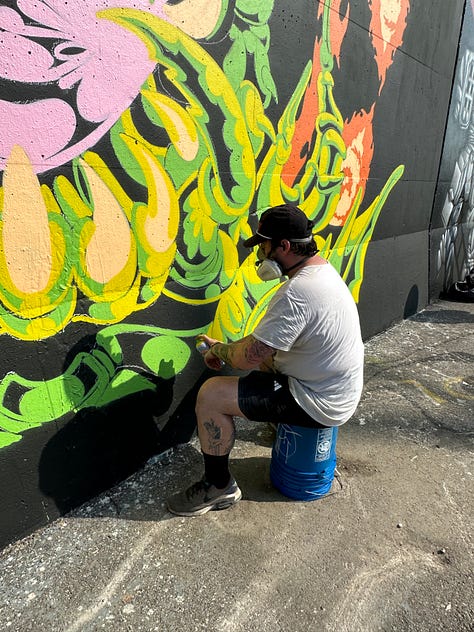 Photos of graffiti art murals 