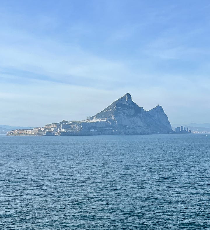 Saying goodbye to the Rock of Gibraltar, Certificates for our transatlantic ocean crossing (Note: We were way more excited about these than we probably should have been)