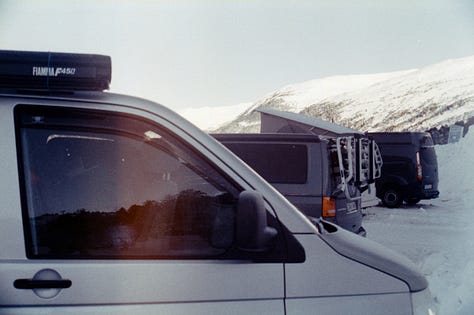 film images shot on kodak gold 35mm of vanlife and travel