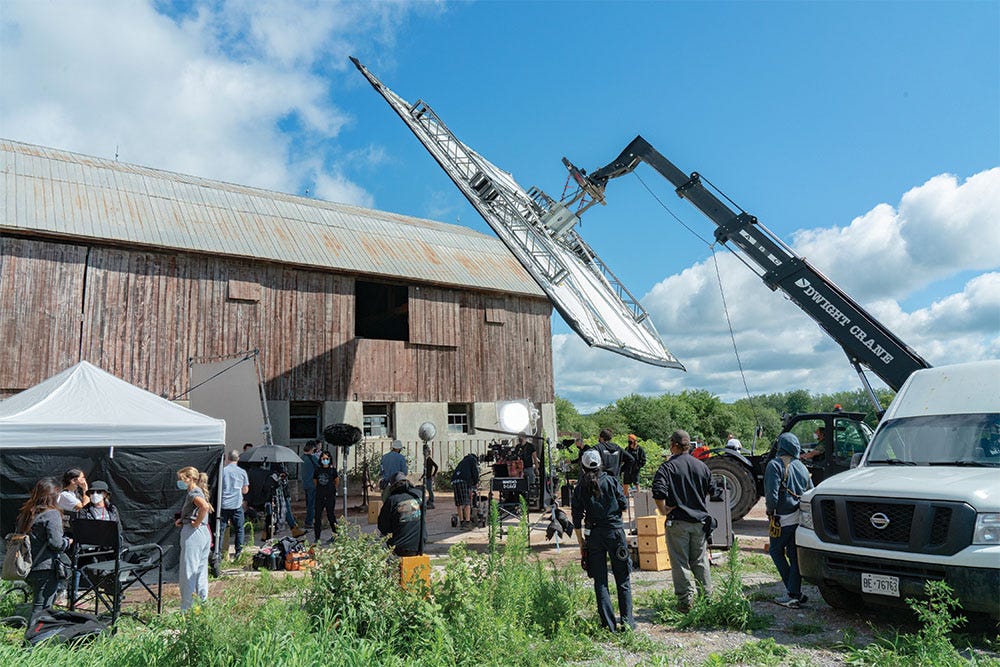 The film’s exteriors were shot on a real farm about an hour outside Toronto.