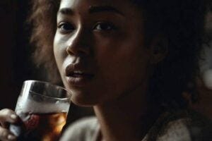 woman trying to burp