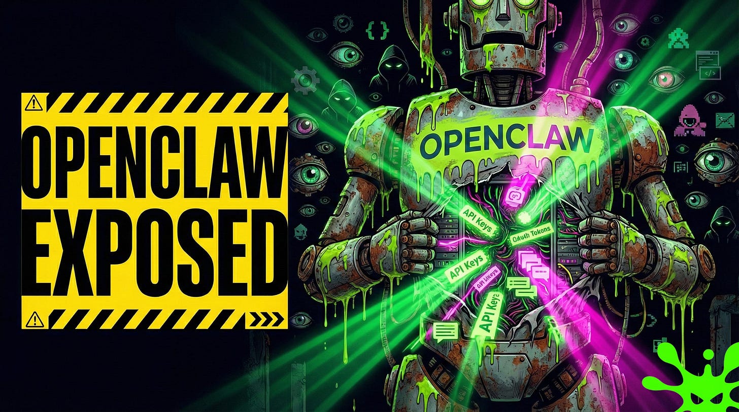 OpenClaw AI agent security vulnerabilities Shodan exposed instances default localhost authentication bypass API key credential leakage