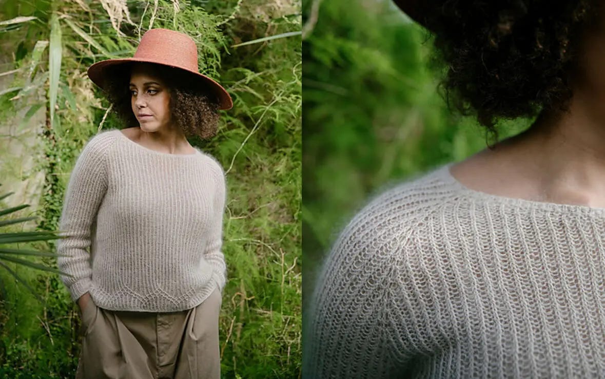 woman wearing hat and knitted off-white sweater