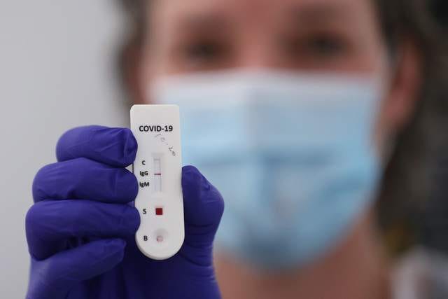 A positive result for a rapid antibody fingertip test for the detection of COVID-19