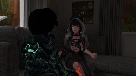 In these images, Noppers shows off a prop feature from his new avatar, Stray.