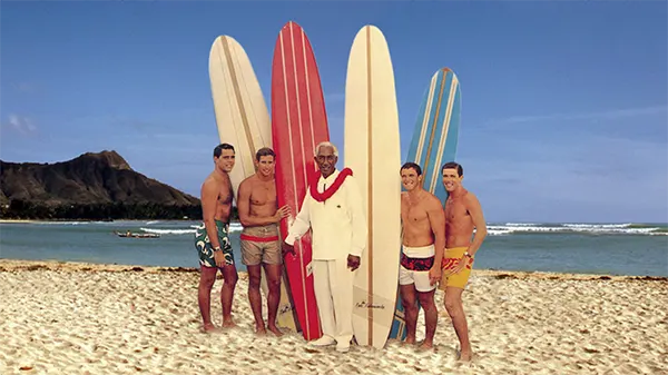 Six young women with their surfboards on a Southern California beach, circa late 1920s/early 1930s. Six young women with their surfboards on a Southern California beach, circa late 1920s/early 1930s.