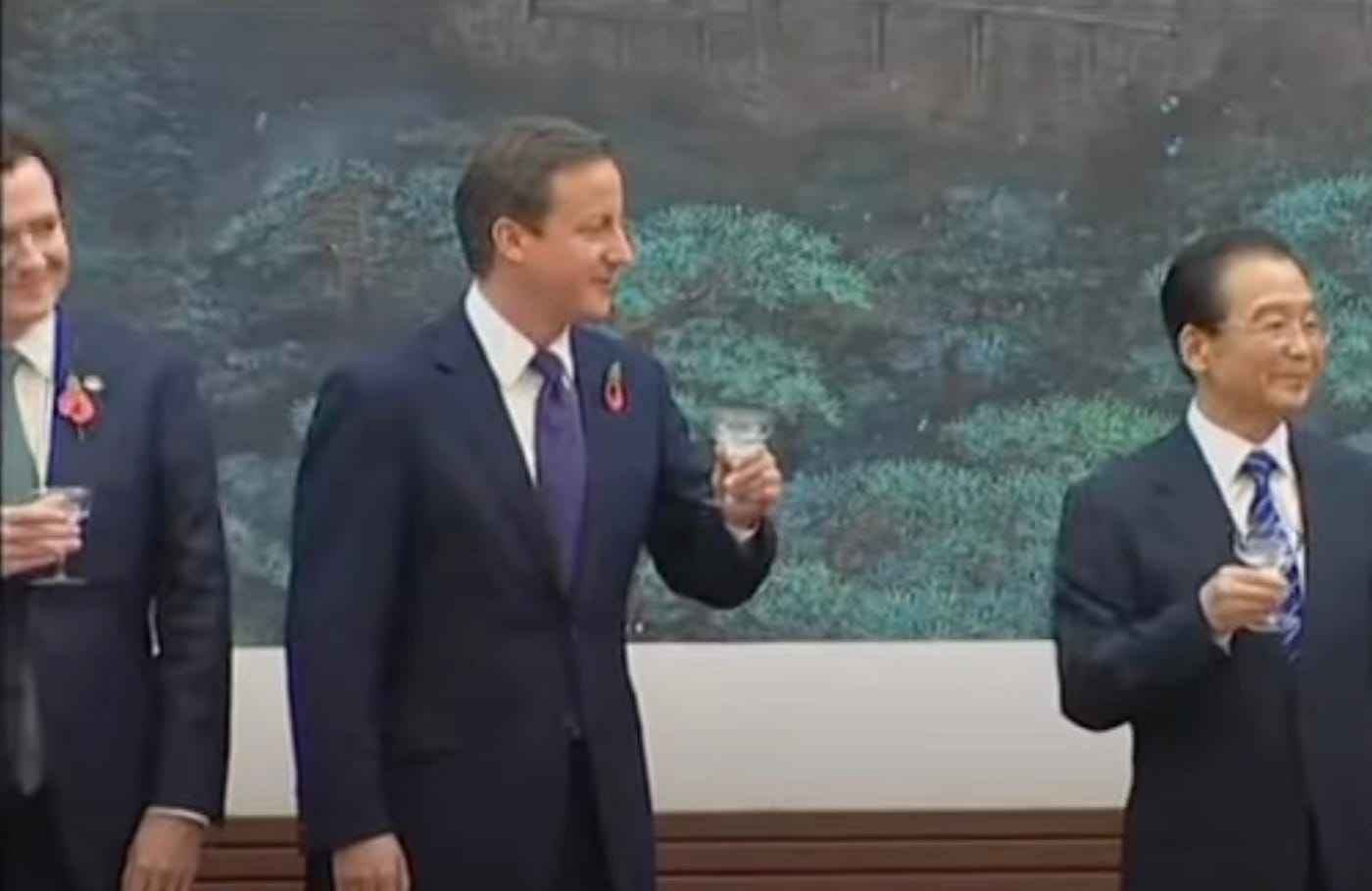 Prime Minister David Cameron, George Osborne head the trade delegation in Beijing 2010 at the start of the “golden age” with China. (Unfortunately, wearing poppies in the land of the Opium Wars but never mind.) Prime Minister David Cameron, George Osborne head the trade delegation in Beijing 2010 at the start of the “golden age” with China. (Unfortunately, wearing poppies in the land of the Opium Wars but never mind.)