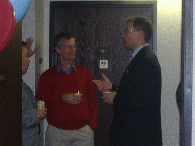 State Senator Andy Harris (right) discusses something - maybe a book idea? - with author Ken Timmerman. State Senator Andy Harris (right) discusses something - maybe a book idea? - with author Ken Timmerman.