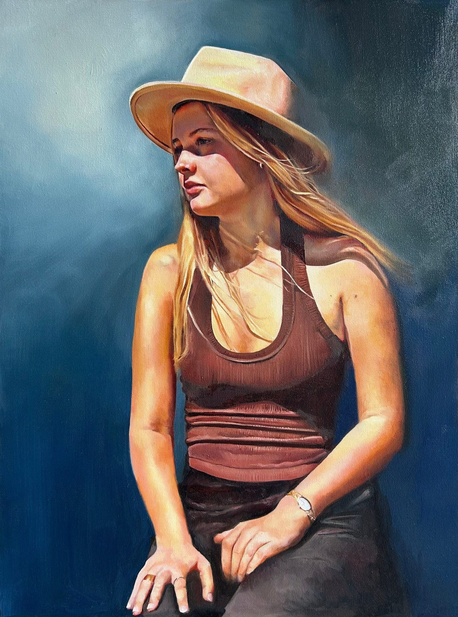 Into The Light 1 by Lacey Pohl – portrait with directional light and turned figure