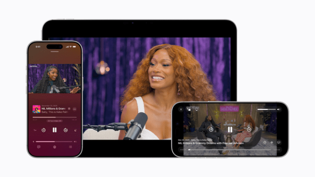 A new video podcast experience enabled by HLS technology lets users switch between watching and listening, move to a horizontal full display, as well as download videos for offline viewing.