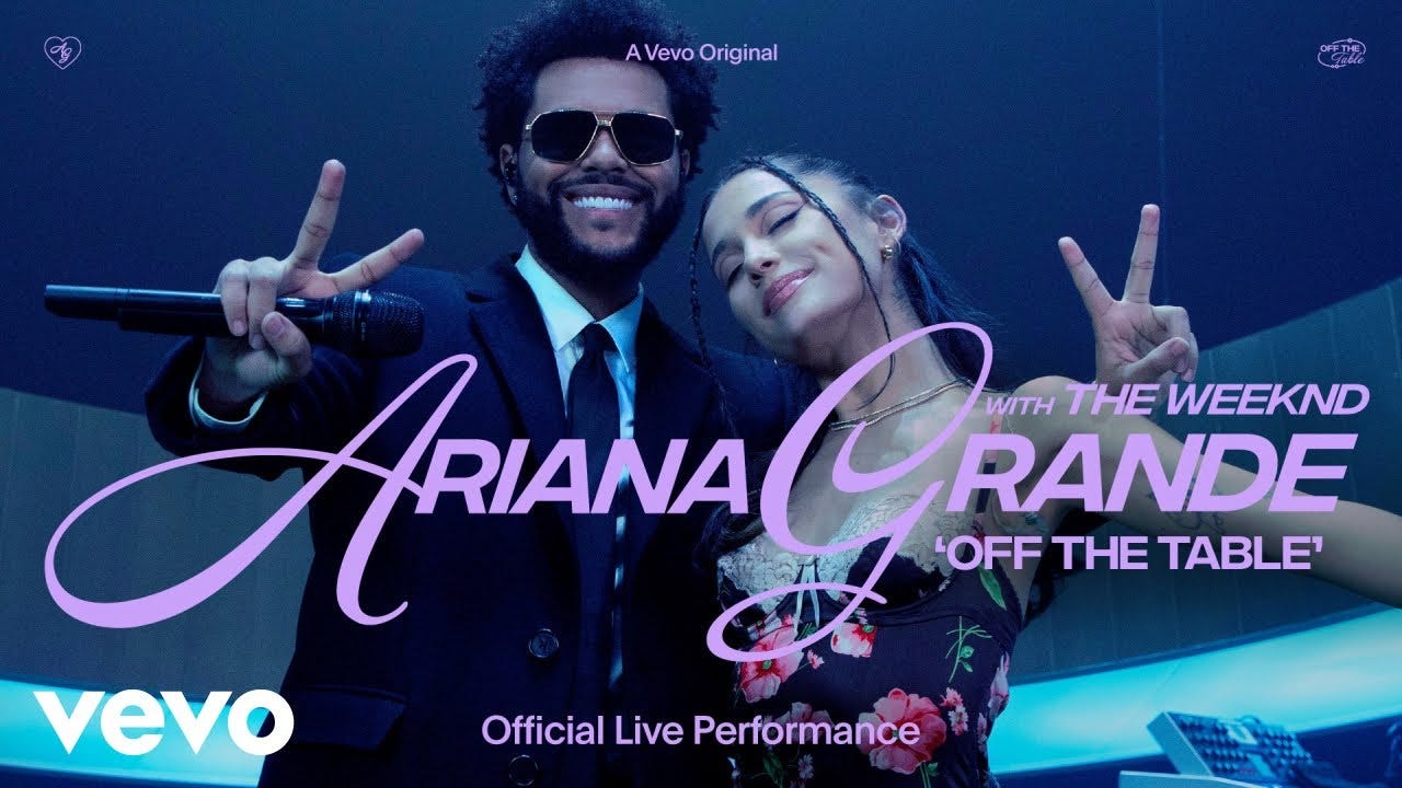 Ariana Grande - off the table ft. The Weeknd (Official Live Performance) |  Vevo - YouTube