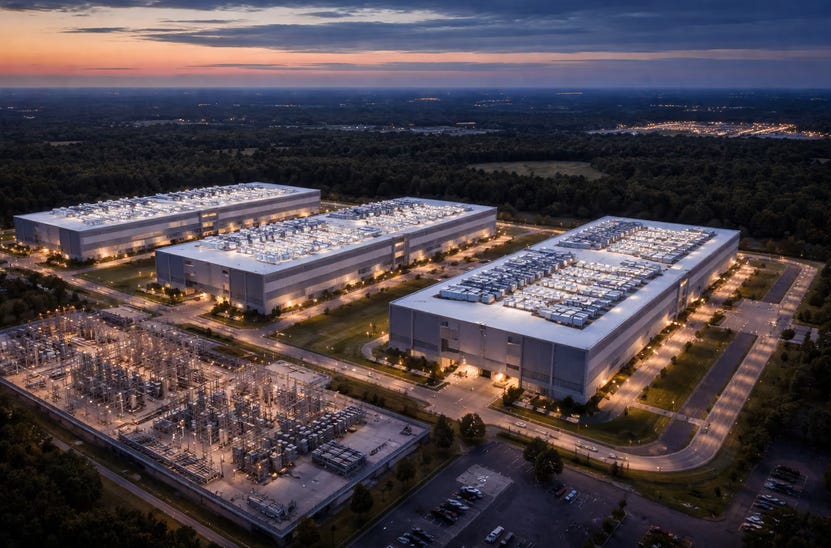 Massive brutalist AI data centre cooling towers and server farms close to urban centres Massive brutalist AI data centre cooling towers and server farms close to urban centres