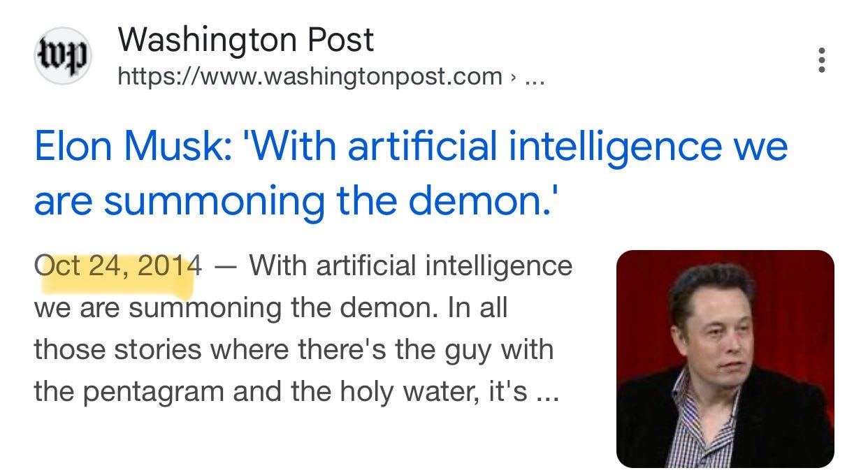 Daniel Faggella on X: "Just a decade ago, Musk was clear that creating AGI was 'summoning the demon' He still knows it is. He knows AGI is likely to shred us But Daniel Faggella on X: "Just a decade ago, Musk was clear that creating AGI was 'summoning the demon' He still knows it is. He knows AGI is likely to shred us But