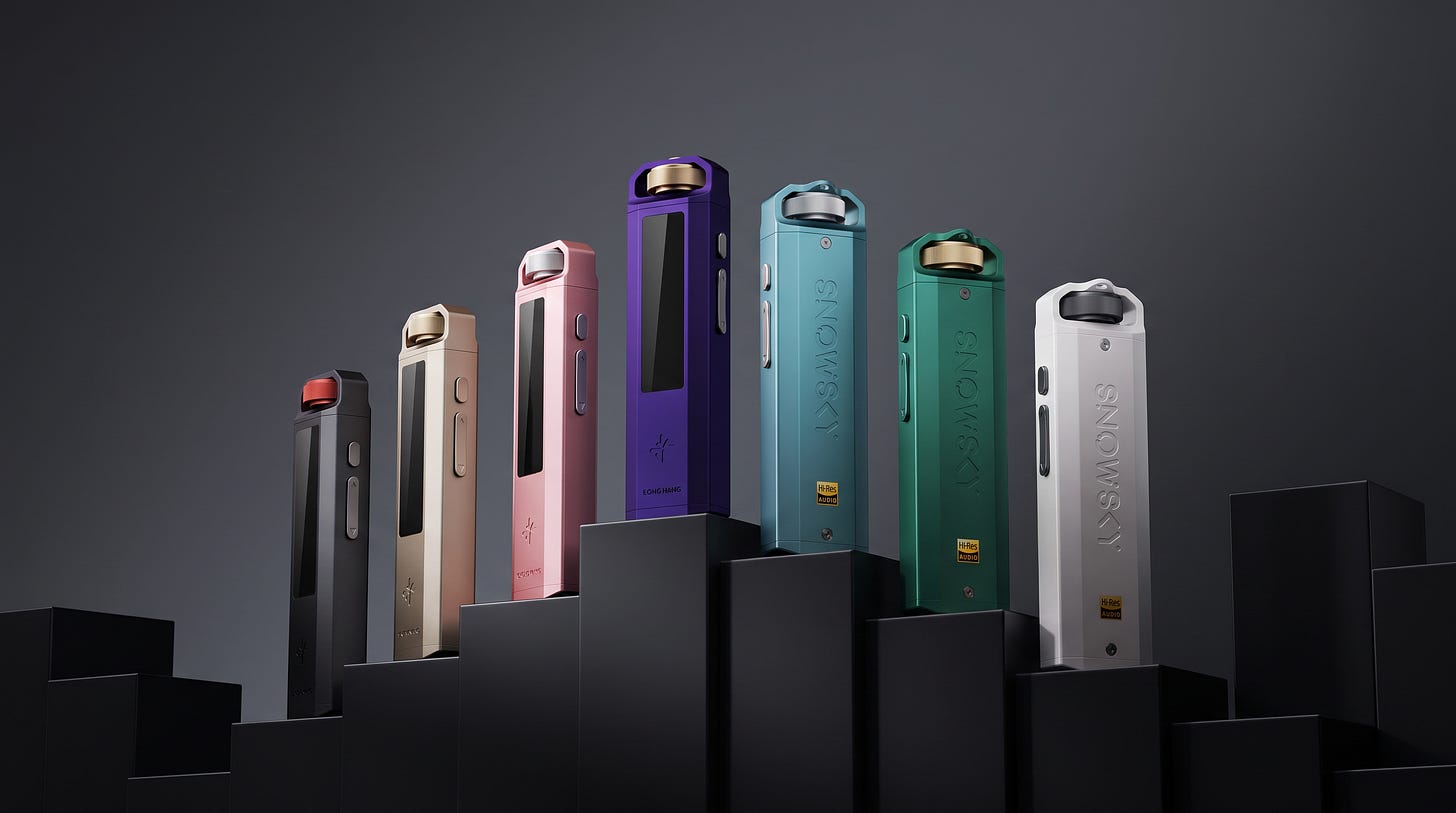 Fiio Snowsky Echo Nano in various colors.