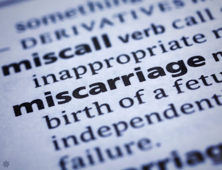 definition of word "Miscarriage' from dictionary