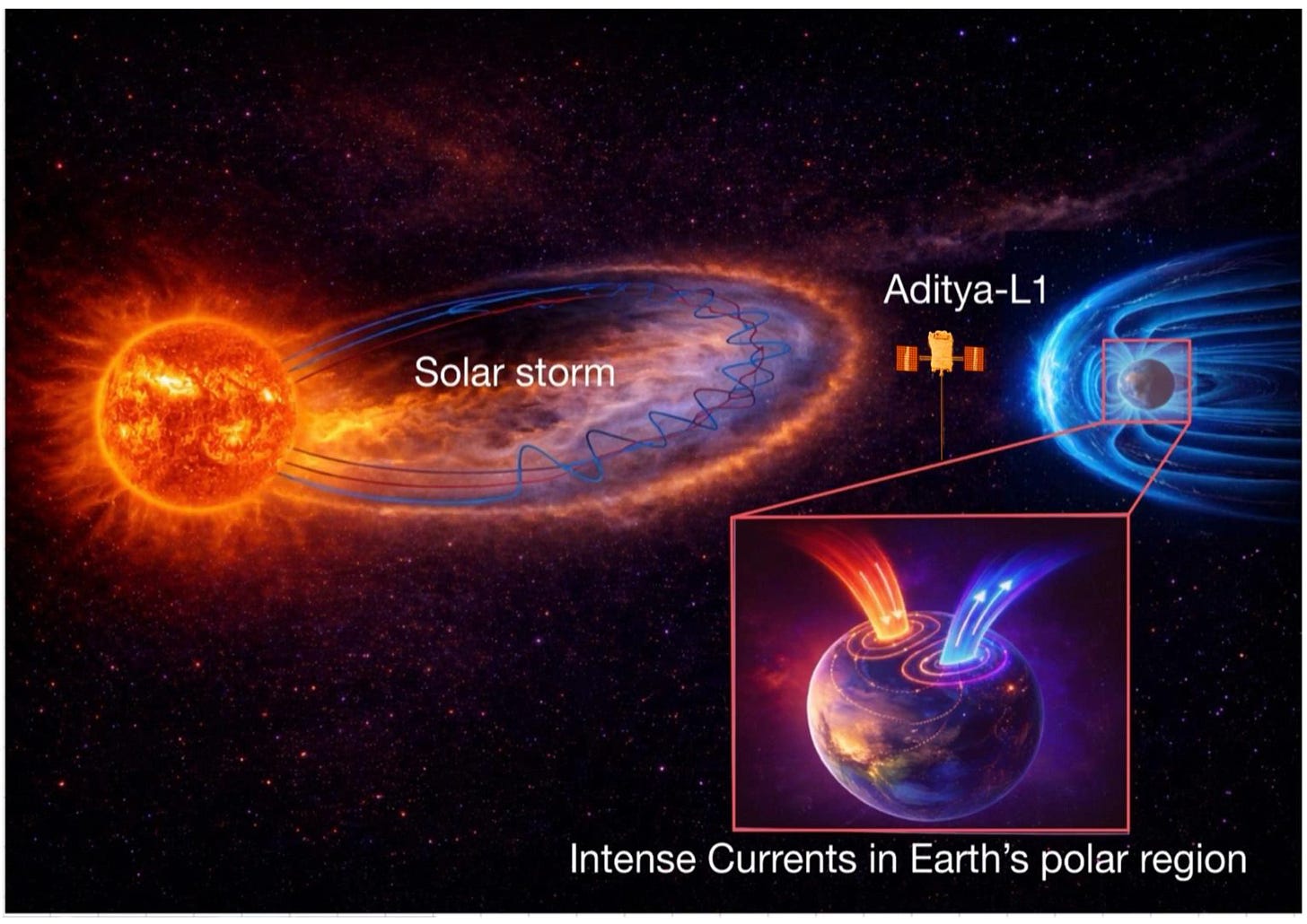 ISRO's Aditya-L1 decodes the Impact of a Powerful Solar Storm on Earth’s Invisible Magnetic Shield ISRO's Aditya-L1 decodes the Impact of a Powerful Solar Storm on Earth’s Invisible Magnetic Shield