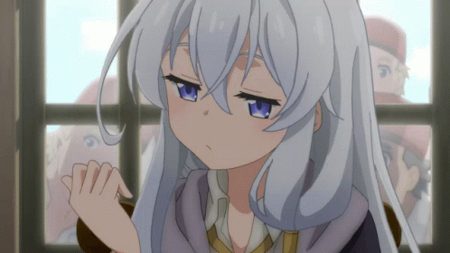 a girl with long white hair and blue eyes looks down a girl with long white hair and blue eyes looks down