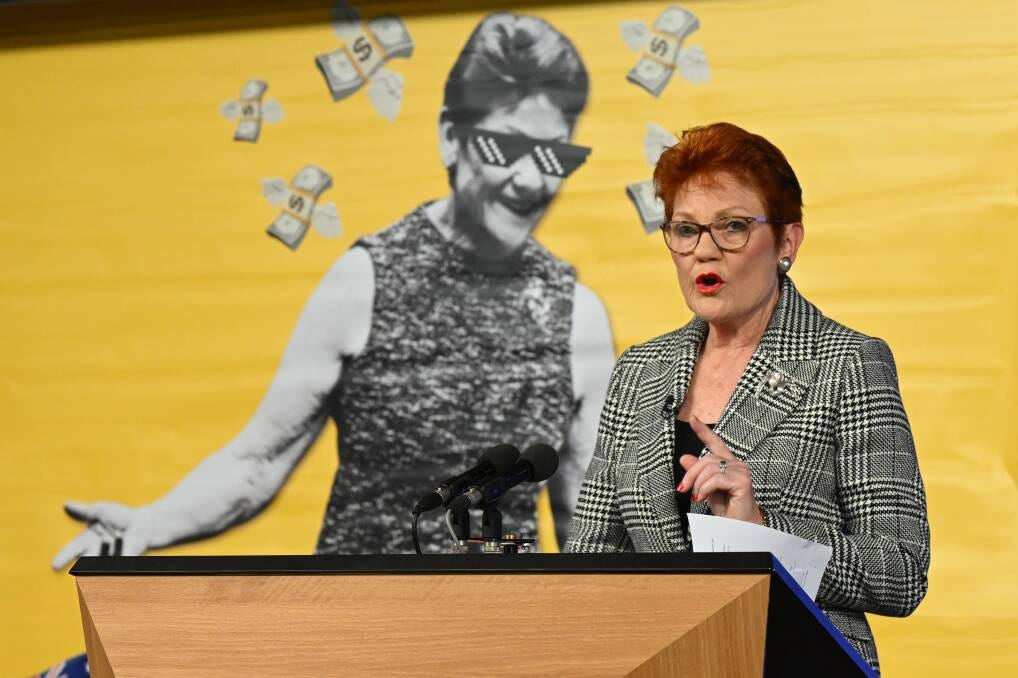 National Press Club: Hanson speech disrupted by pay rise banner | The  Canberra Times | Canberra, ACT