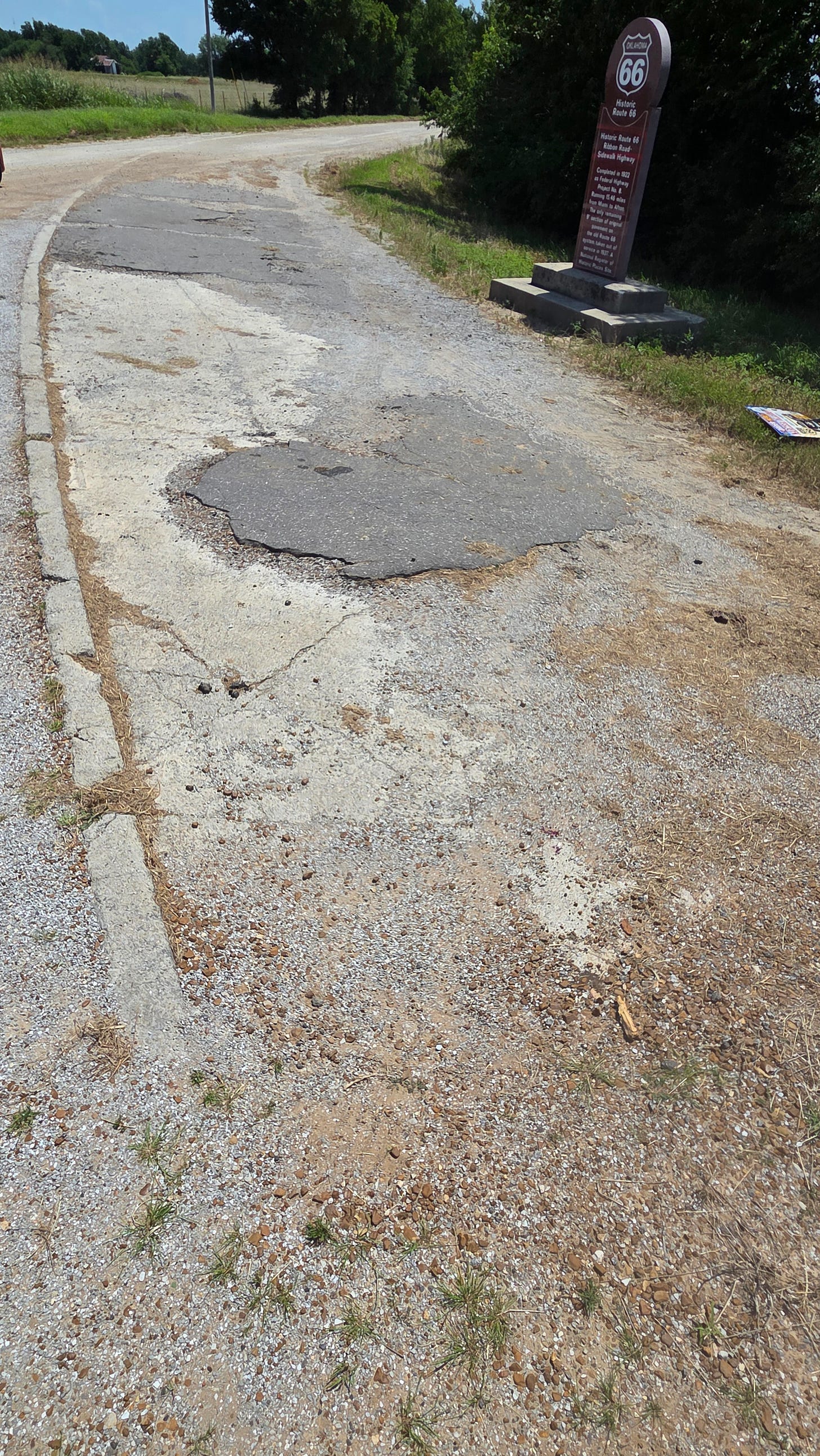 Section of original pavement from old Route 66