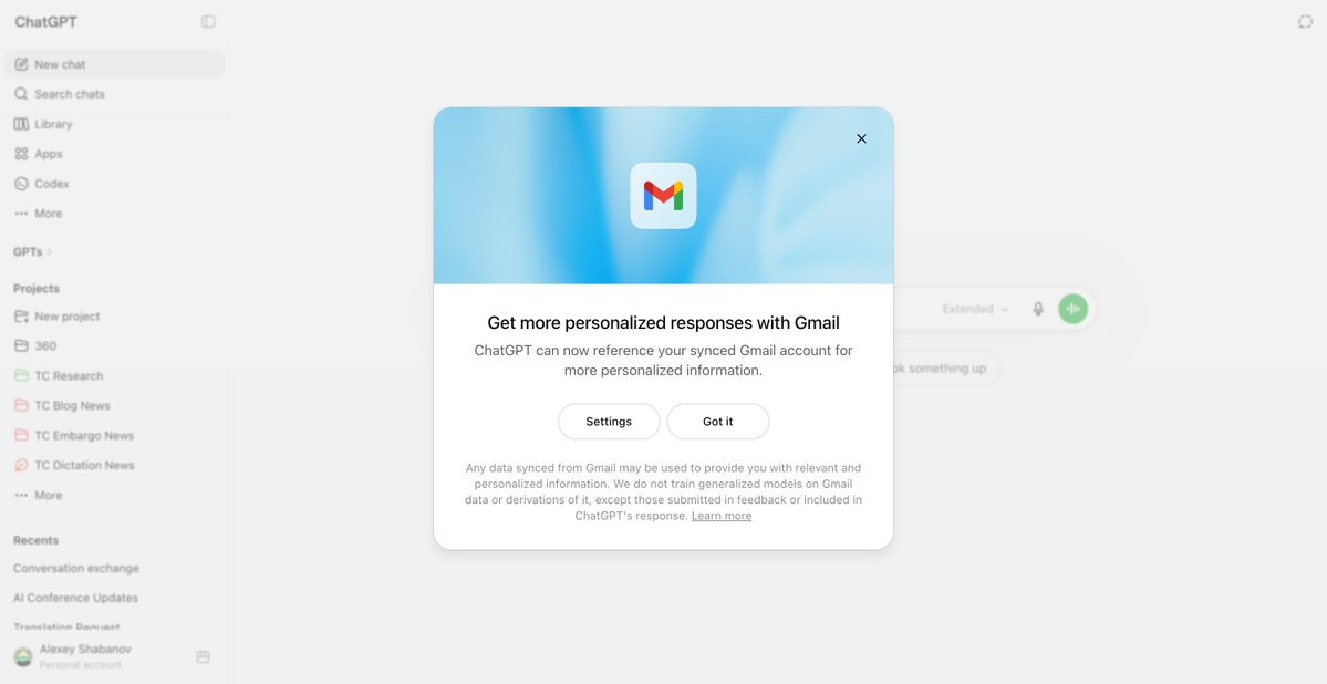 ChatGPT zapft jetzt dein Gmail an: Antworten direkt aus dem Postfach ChatGPT zapft jetzt dein Gmail an: Antworten direkt aus dem Postfach