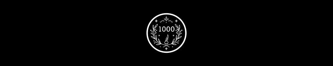 Dead Poets Daily 1,000th post emblem. 