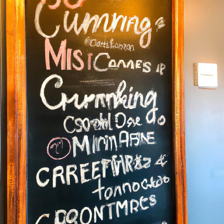 DALL-E 2 vs. GPT Image 2 photos of a bakery chalkboard menu