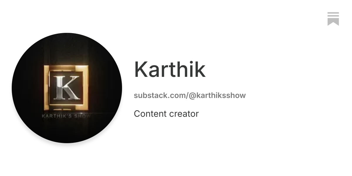 Karthik | Substack