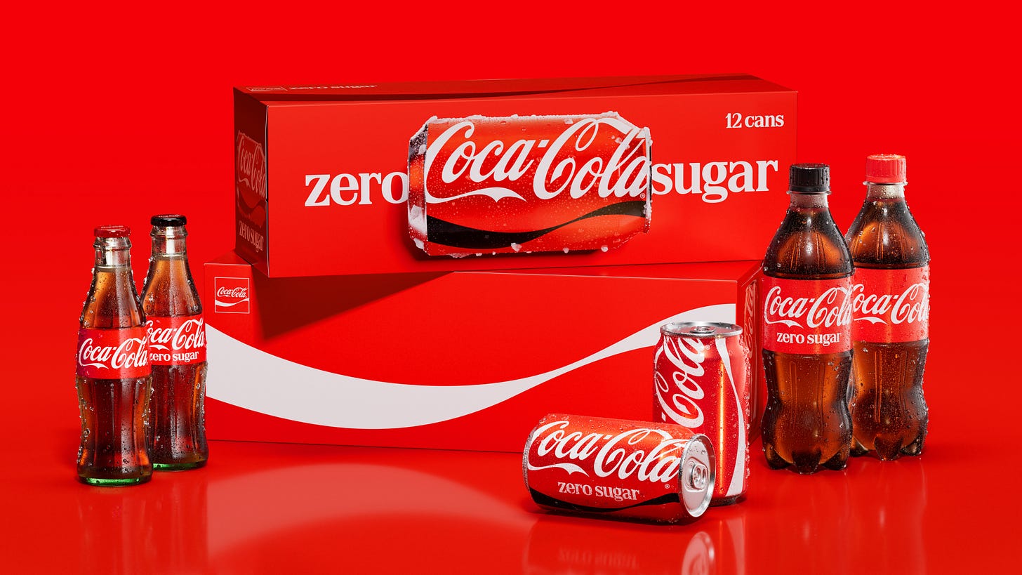 Coca-Cola rebrand material showing new design