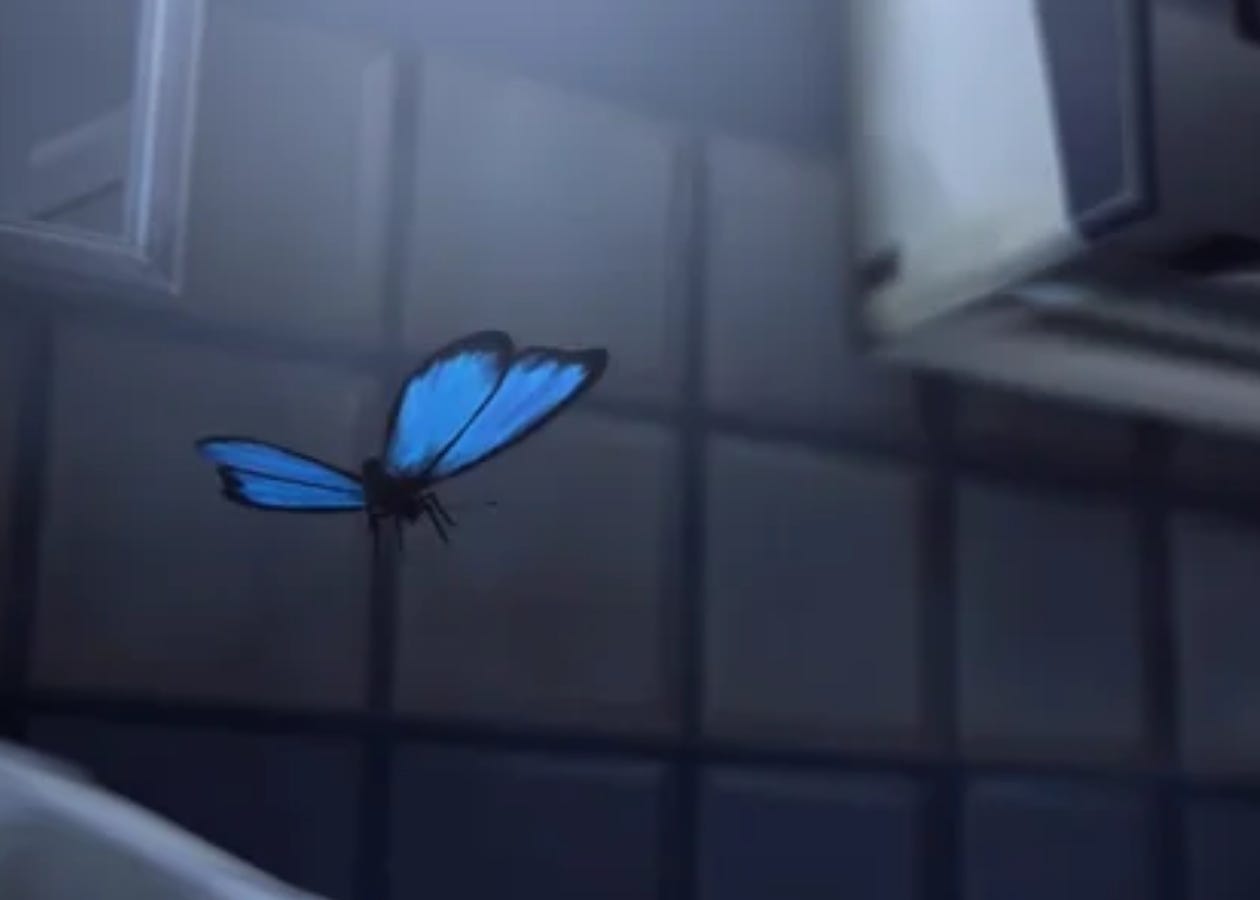 Life Is Strange ha tra le protagoniste una farfalla blu, simbolo dell'effetto farfalla nel videogioco Life Is Strange ha tra le protagoniste una farfalla blu, simbolo dell'effetto farfalla nel videogioco