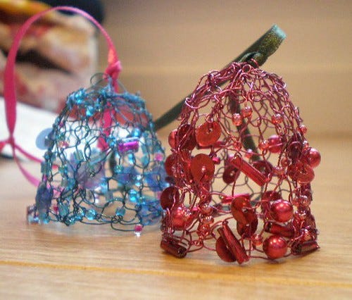 Knitted Wire Xmas Decos Knitted Wire Xmas Decos