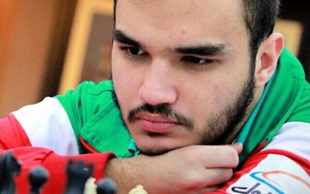 Iranian chess grandmaster Amin Tabatabaei. Photo: Screenshot