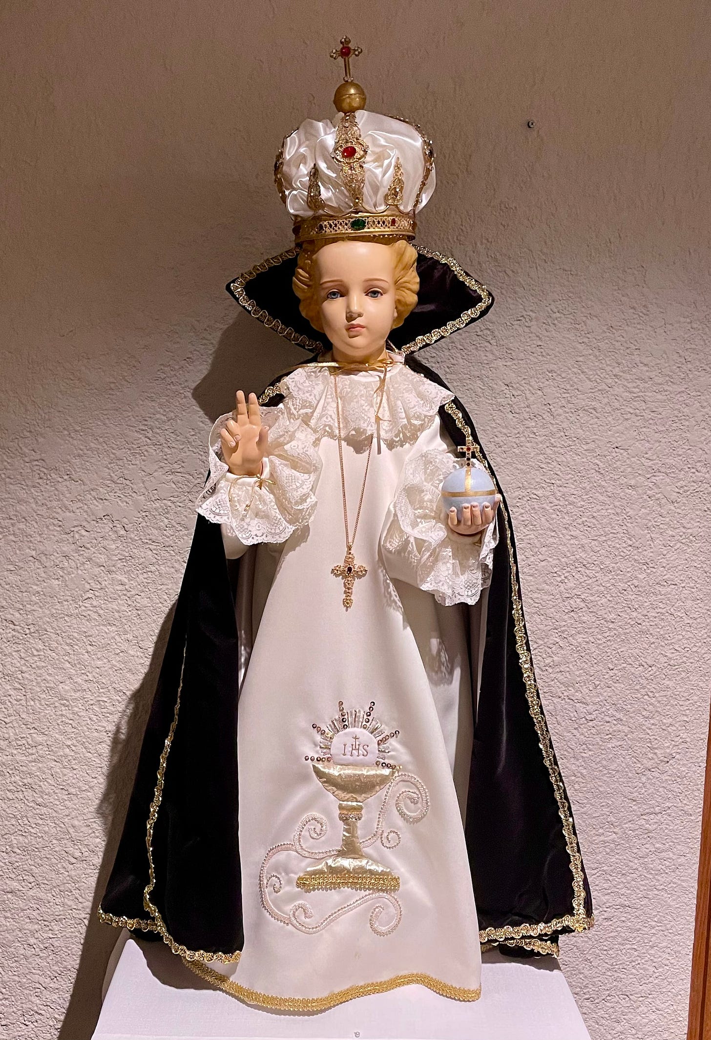 An Infant of Prague statue