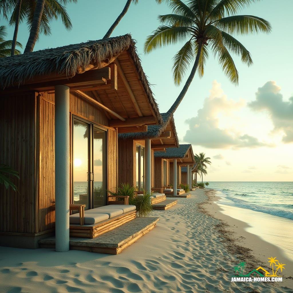 Bamboo home on beech in Jamaica