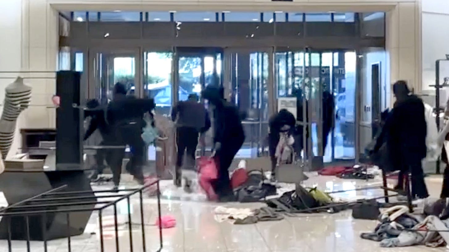 OCR-L-RETAIL-THEFTS-0825-24-PB A smash-and-grab crime at the Topanga Westfield Mall also occurred on Aug. 12, 2023, when thieves broke displays and stole an estimated $60,00 to $100,000 in merchandise from Nordstrom. (Photo by Dean Musgrove, Los Angeles Daily News/SCNG)