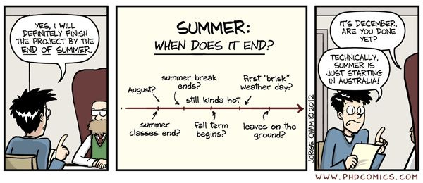 PHD Comics: Endless Summer | Phd comics, Inspirational quotes, Science humor