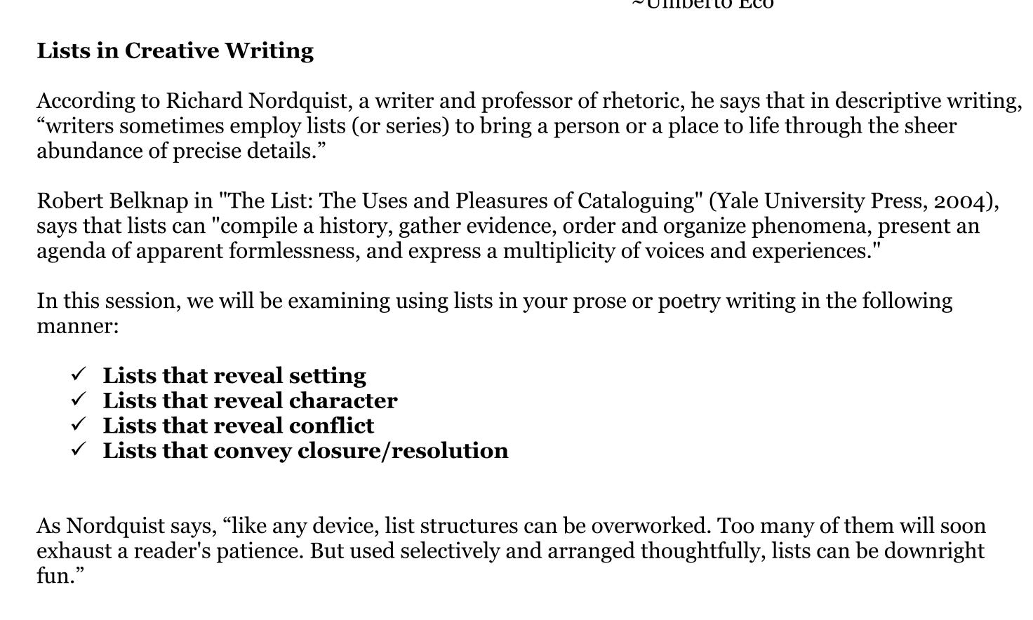 The Power of Listing - Chloé Caldwell